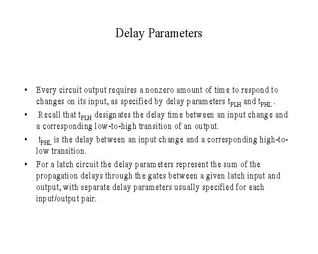Delay Parameters
